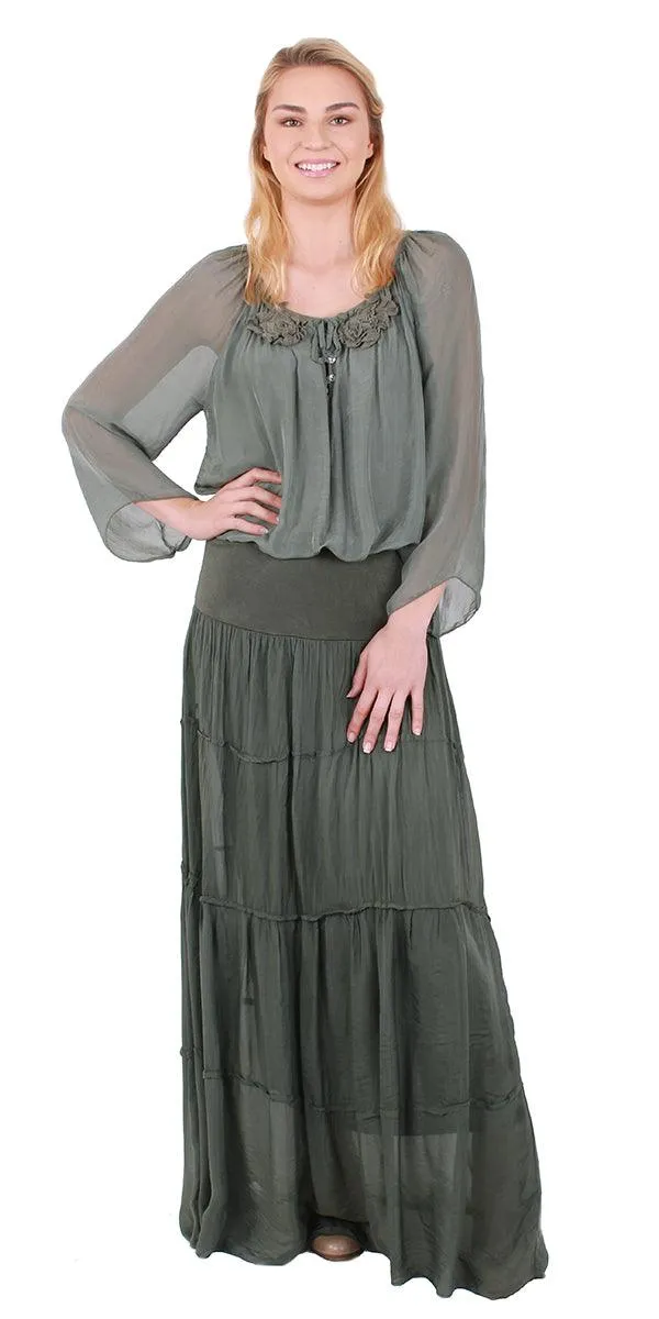 Solima Long Tiered Skirt