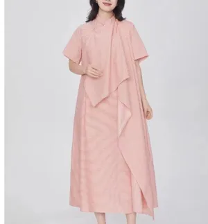 Summer Linen Cotton Irregular Long Women Dress/0121