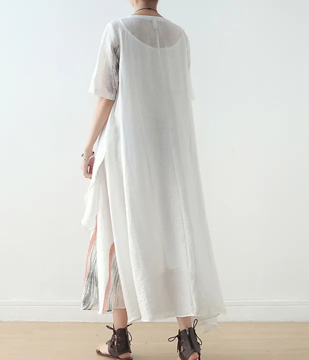 Summer Linen Spring Women  Loose Dresses AMT05121