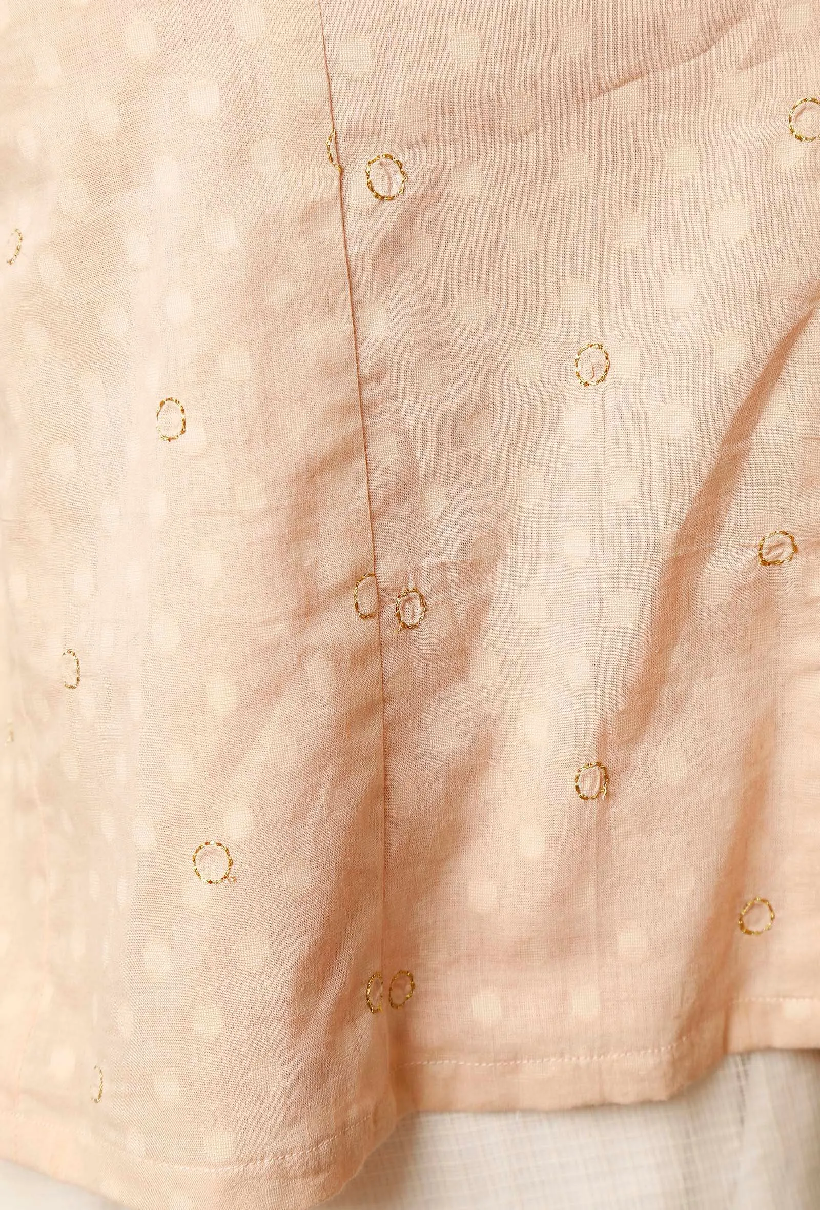 The Serene Peach Cotton Blouse