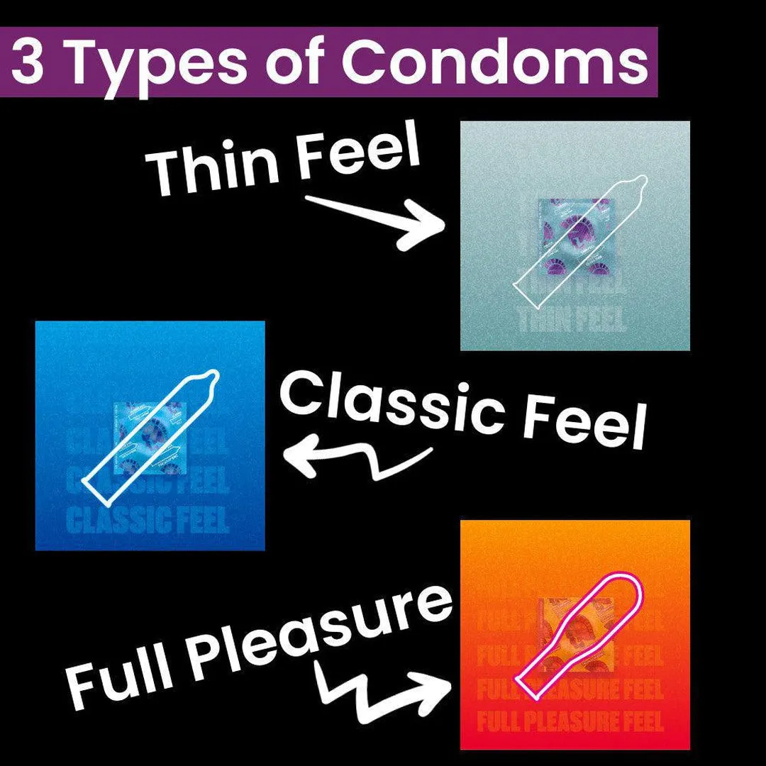 Trojan 'All The Feels' Condom Sampler (3 Types of Condoms)