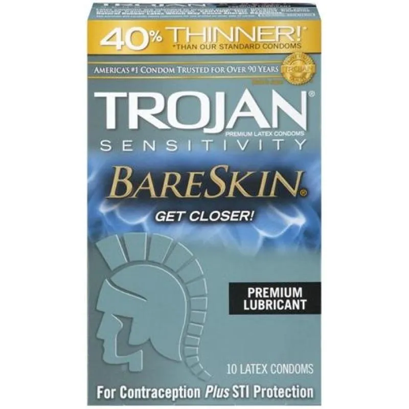 Trojan Sensitivity Bareskin Lubricated Condoms - 10 Pack