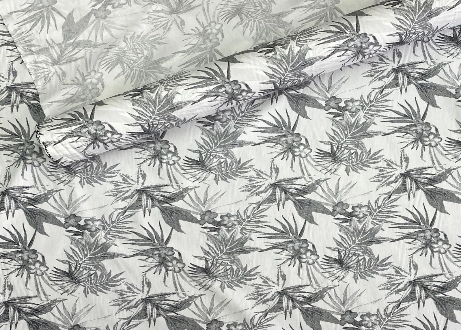 Tropical Sketch - Monochrome Cotton Poplin