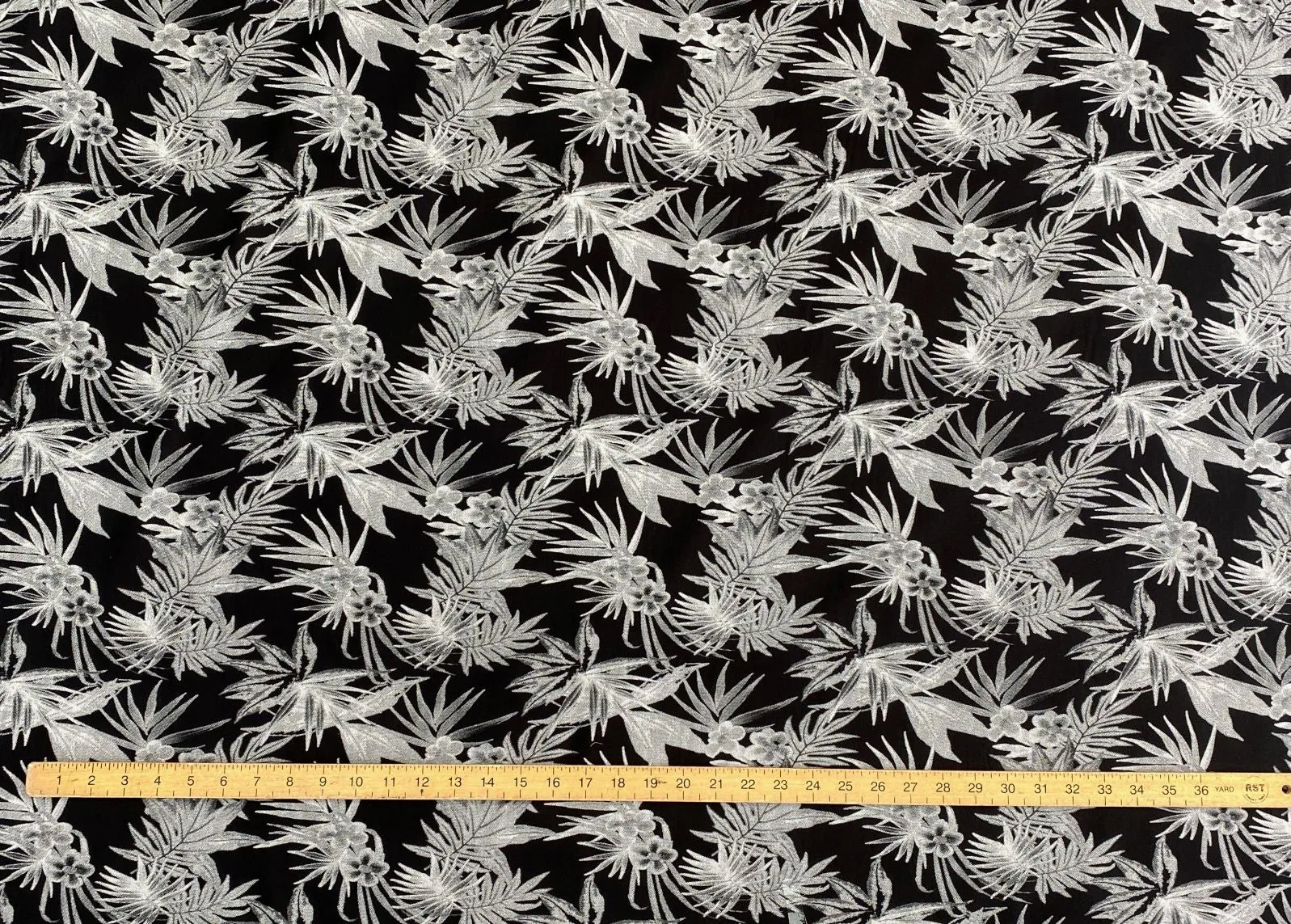 Tropical Sketch - Monochrome Cotton Poplin