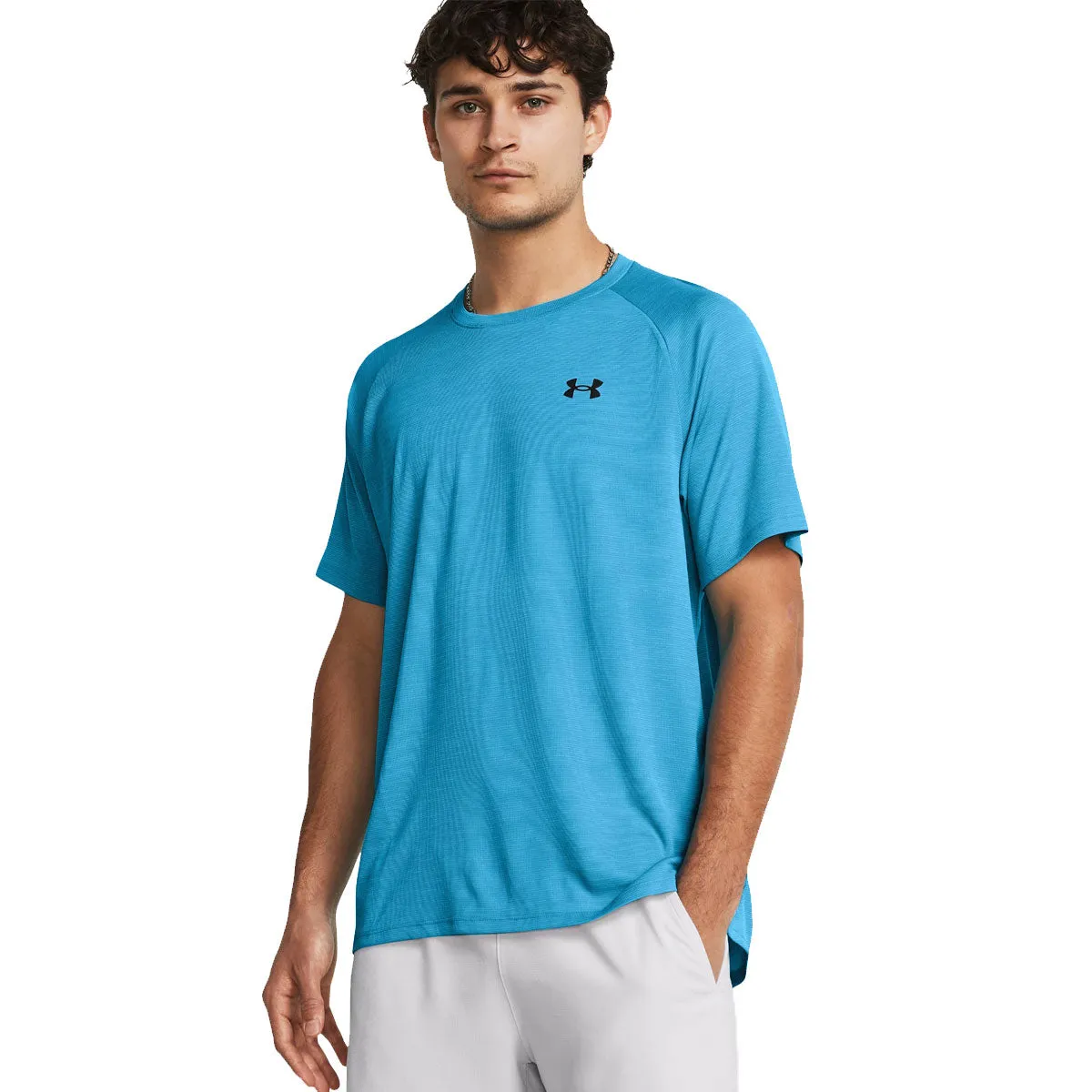 Under Armour Tech Textured Short Sleeve Tee - Mens - Capri/Black