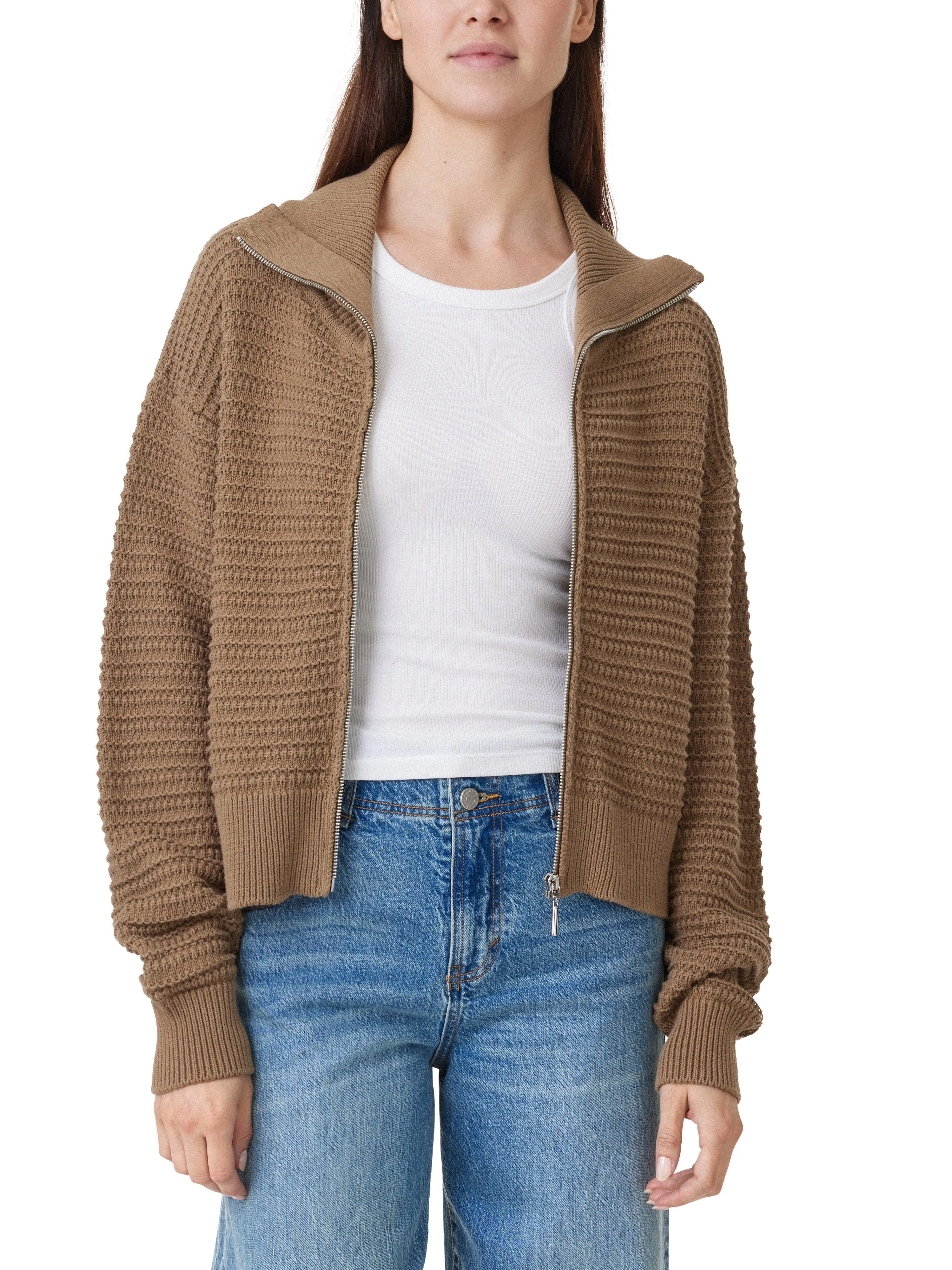 Vneck Zip Cardigan