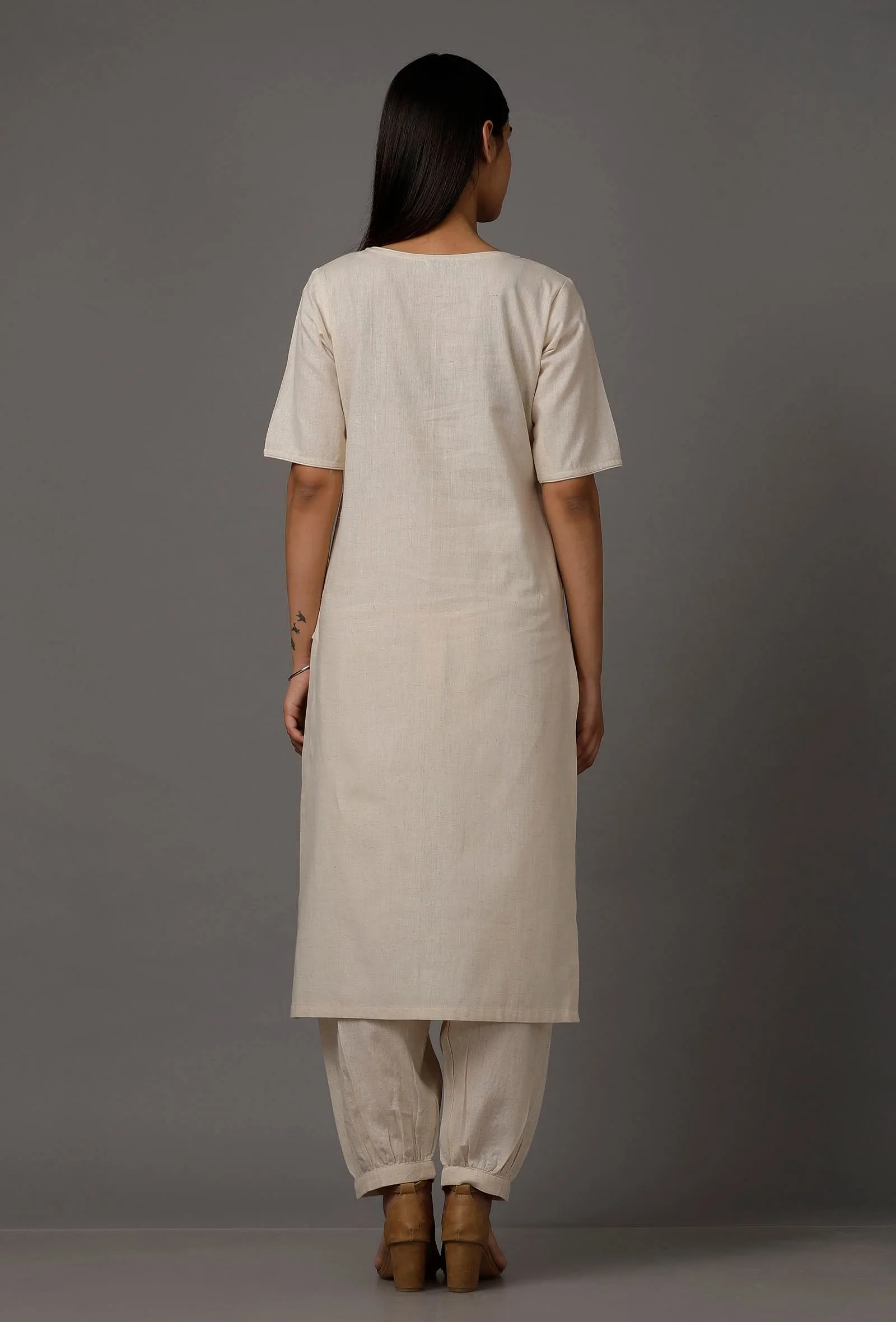 White Pure Cotton Kurta