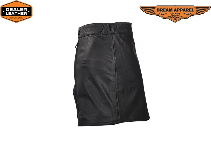 Womens Leather Shorts With Zipper On Back